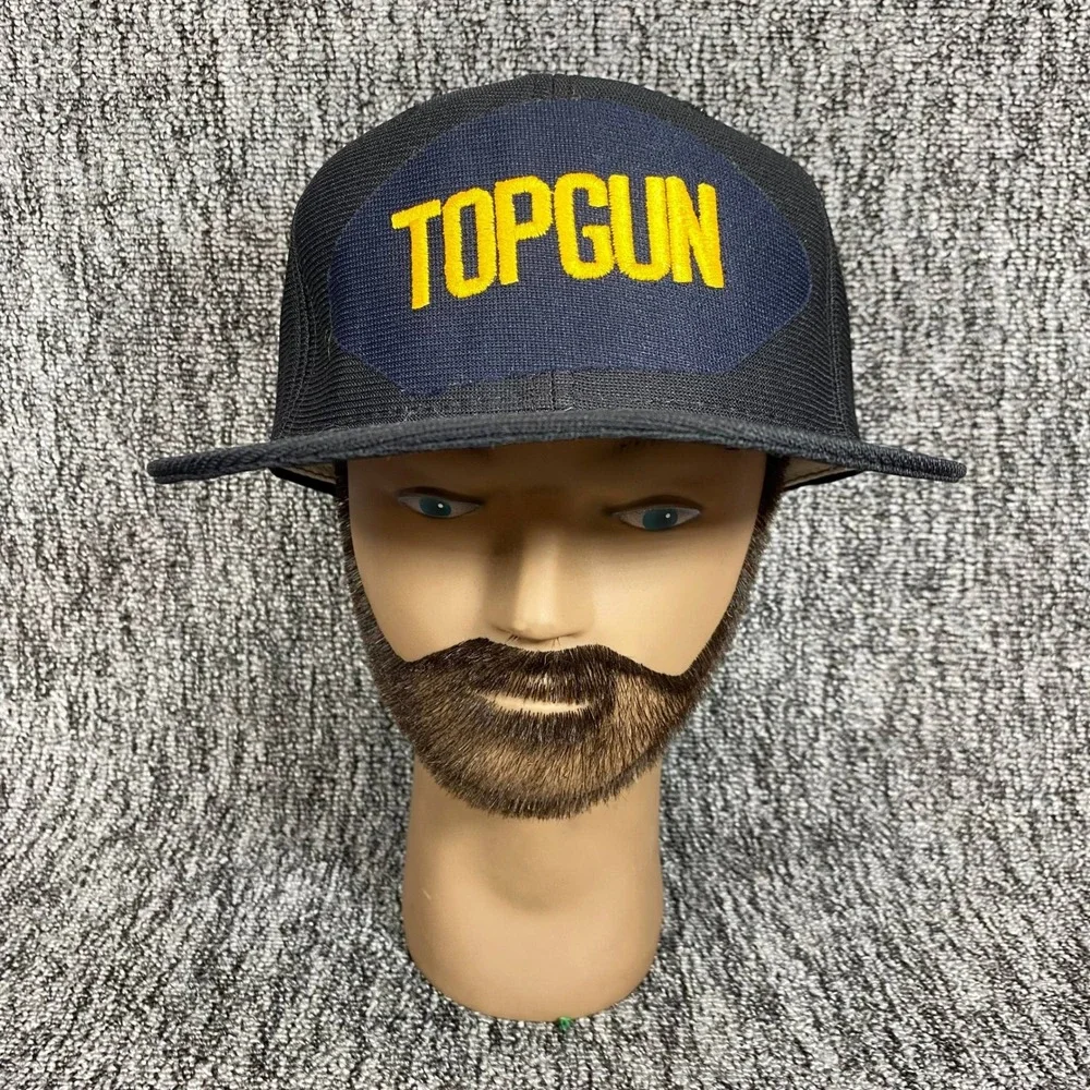 Vtg 80s New Era Pro Model Top Gun Hat DuPont Visor Navy Oval Patch Snapback USA